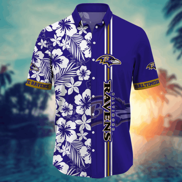 Baltimore Ravens NFL Flower Hawaii Shirt   For Fans, Summer Football Shirts
