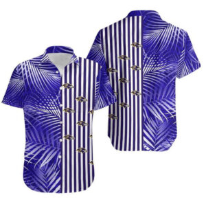 Baltimore Ravens Palm Leaves And Stripes Gift For Fan Hawaii Shirt