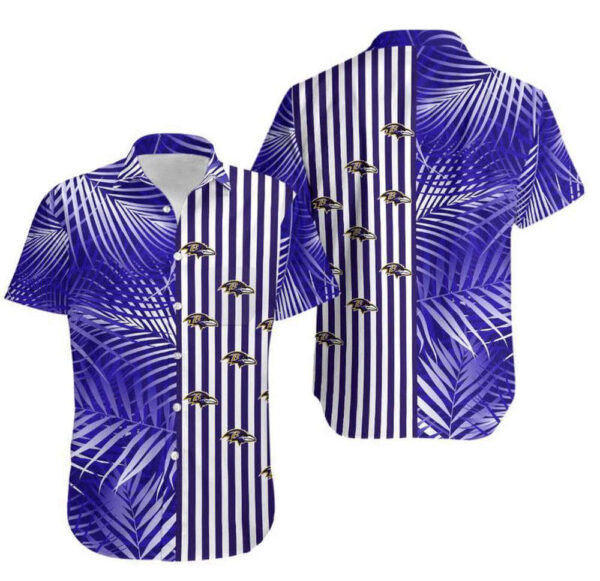 Baltimore Ravens Palm Leaves And Stripes Gift For Fan Hawaii Shirt