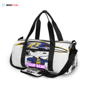 Baltimore Ravens Snoopy Unisex Gift Tee 2025 Personalized Name Travel Bag Gym Bag