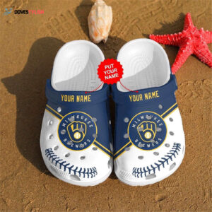 Baseball Milwaukee Brewers Personalized Clogs Shoes Crocband Clog Comfortable Water Shoes