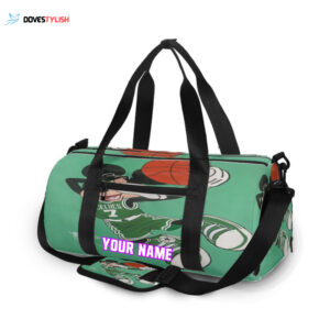 Boston Celtics Mickey Playing Personalized Name Travel Bag Gym Bag