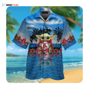 Boston Red Sox and Baby Yoda Hawaii Shirt - Summer Button Up for Men and Women