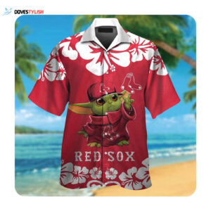 Boston Red Sox Baby Yoda Hawaii Shirt - Men Women Summer Button-Up Shirt