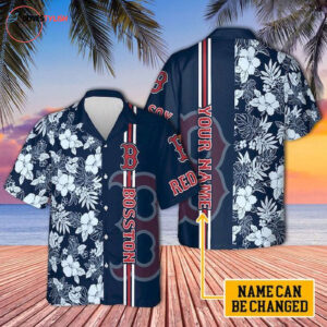 Personalized Boston Red Sox Hawaiian Shirt - Custom Name Design