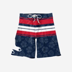 Official Boston Red Sox Hibiscus Boardwalk Stripe Boardshorts 3