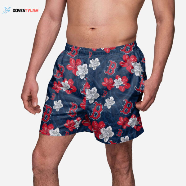 Official Boston Red Sox Hibiscus Swimming Trunks – Perfect for Red Sox Fans!
