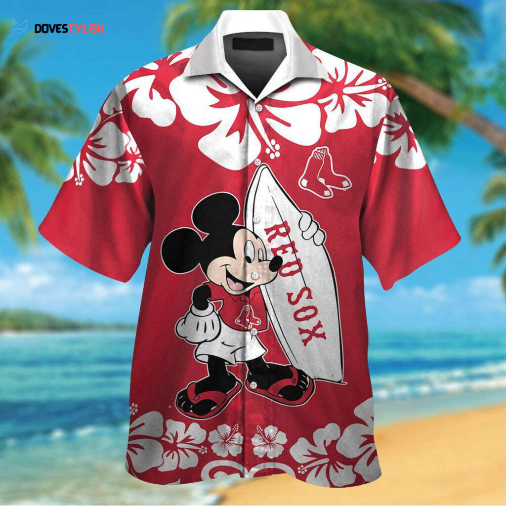 Boston Red Sox Mickey Mouse Hawaiian Shirt: Official MLB Disney Collaboration Boston Red Sox Mickey Mouse Hawaiian Shirt: Official MLB Disney Collaboration