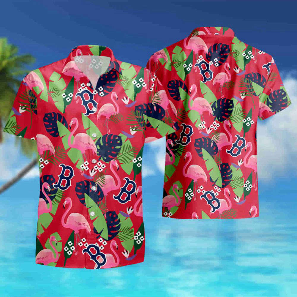Boston Red Sox Mlb MenS Floral Hawaiian Shirt Summer Shirt