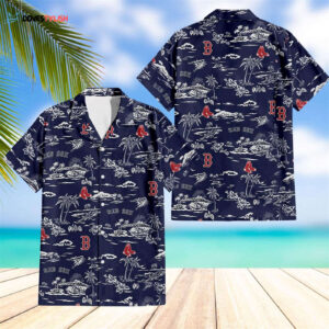 Boston Red Sox Palm Tree Hawaiian Aloha Shirt - Official MLB Merchandise