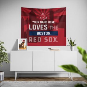 Custom Boston Red Sox Skyline Tapestry – Personalized MLB Wall Art