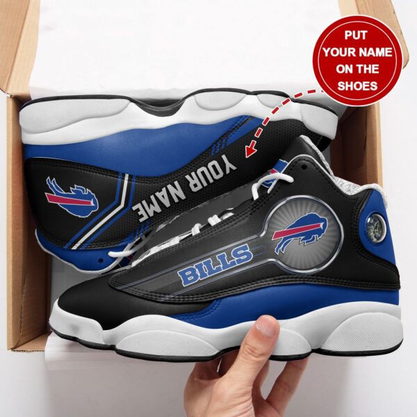 Personalized Buffalo Bills Air Jordan 13 Sneakers – Custom Name Option – Size 12