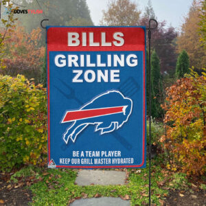 Buffalo Bills Grilling Zone Flag, Bills Football Fans BBQ Flag - House Garden Decor Gift