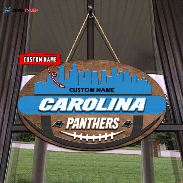 Carolina Panthers 2 Layers Wooden Sign – Home Decor Gift
