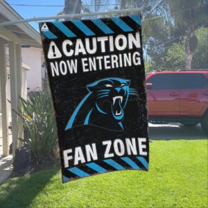Carolina Panthers Fan Zone Flag, NFL Welcome Sport Flag – House Garden Decor Gift