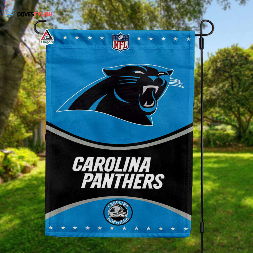 Carolina Panthers Football Team Flag, NFL Premium Two-sided Vertical Flag – House Garden Decor Gift