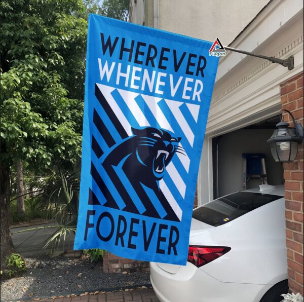 Carolina Panthers Forever Fan Flag, NFL Sport Fans Outdoor Flag – House Garden Decor Gift