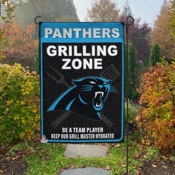 Carolina Panthers Grilling Zone Flag, Panthers Football Fans BBQ Flag – House Garden Decor Gift