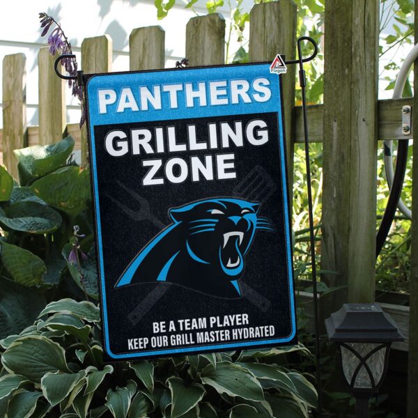 Carolina Panthers Grilling Zone Flag, Panthers Football Fans BBQ Flag – House Garden Decor Gift