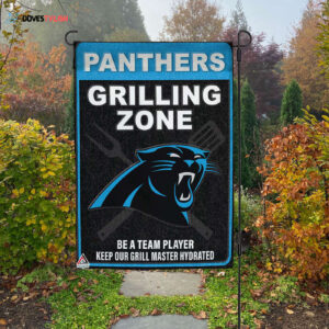 Carolina Panthers Grilling Zone Flag, Panthers Football Fans BBQ Flag - House Garden Decor Gift