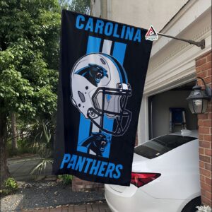 Carolina Panthers Helmet Vertical Flag, Panthers NFL Outdoor Flag – House Garden Decor Gift