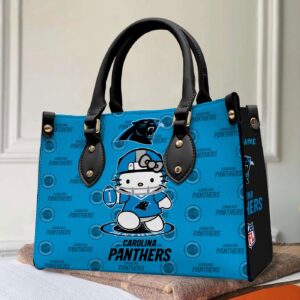 Carolina Panthers Kitty Women Custom Name Leather Hand Bag