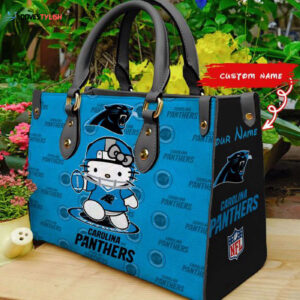 Carolina Panthers Kitty Women Custom Name Leather Hand Bag