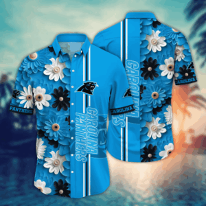 Carolina Panthers NFL Flower Hawaii Shirt   For Fans, Summer Football Shirts