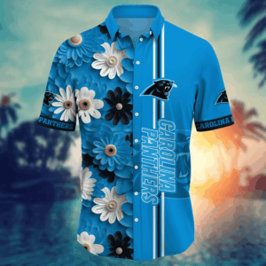 Carolina Panthers NFL Flower Hawaii Shirt   For Fans, Summer Football Shirts