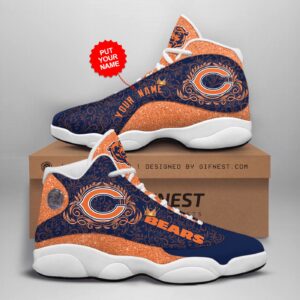 Personalized Chicago Bears Air Jordan 13 Sneakers Custom Name Option