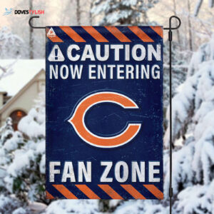 Chicago Bears Fan Zone Flag, NFL Welcome Sport Flag - House Garden Decor Gift