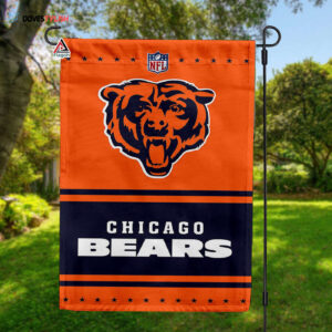 Chicago Bears Football Team Flag, NFL Premium Two-sided Vertical Flag - House Garden Decor Gift