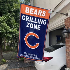 Chicago Bears Grilling Zone Flag, Bears Football Fans BBQ Flag – House Garden Decor Gift