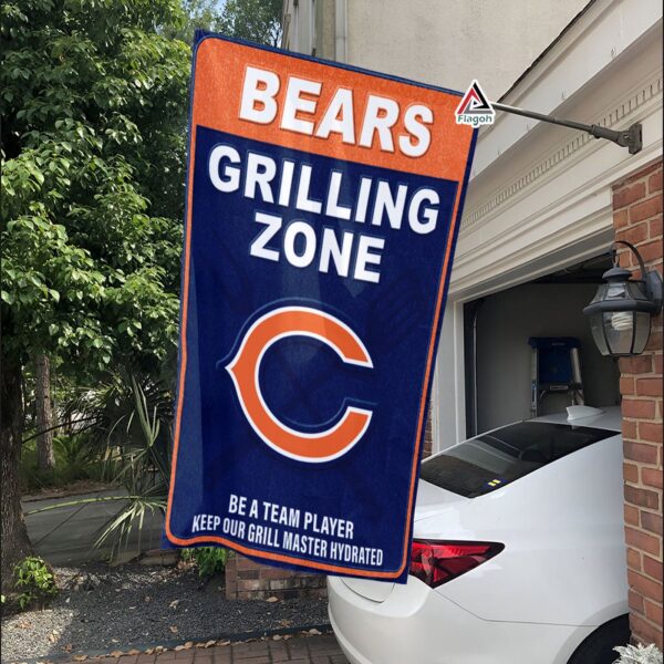 Chicago Bears Grilling Zone Flag, Bears Football Fans BBQ Flag – House Garden Decor Gift