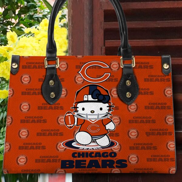 Chicago Bears Kitty Women Custom Name Leather Hand Bag