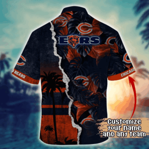 Chicago Bears NFL Flower Hawaii Shirt   For Fans, Custom Summer Football Shirts