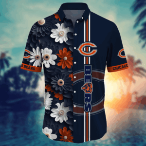 Chicago Bears NFL Flower Hawaii Shirt  For Fans, Summer Football Shirts