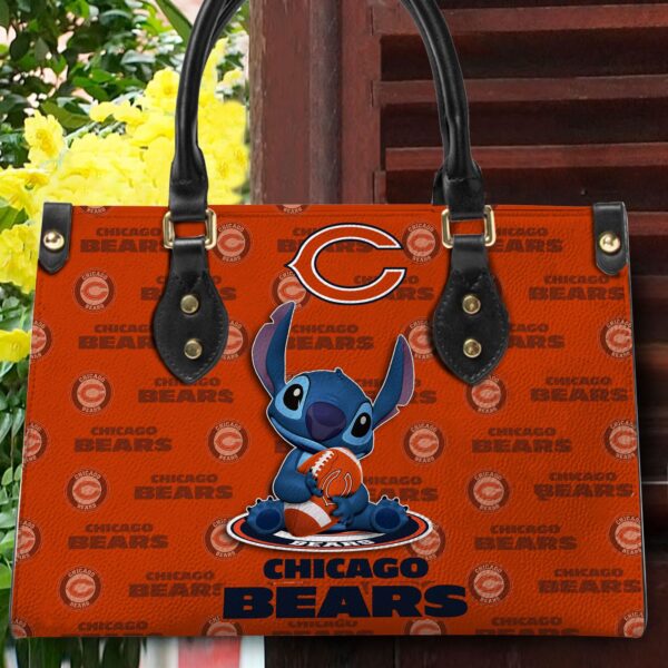 Chicago Bears Stitch Women Custom Name Leather Hand Bag