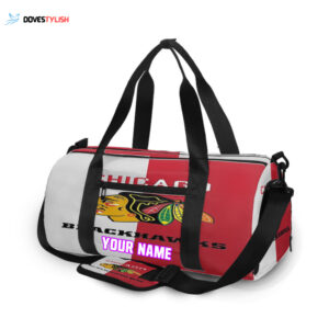 Chicago Blackhawks Emblem Unisex Gift Tee 2025 Personalized Name Travel Bag Gym Bag