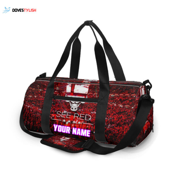 Chicago Bulls Emblem See Red Unisex Gift Tee 2025 Personalized Name Travel Bag Gym Bag.jpeg
