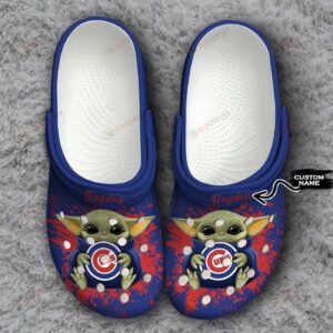 Chicago Cubs Baby Yoda Custom Name Clogs Shoes Classic Clogs Shoes