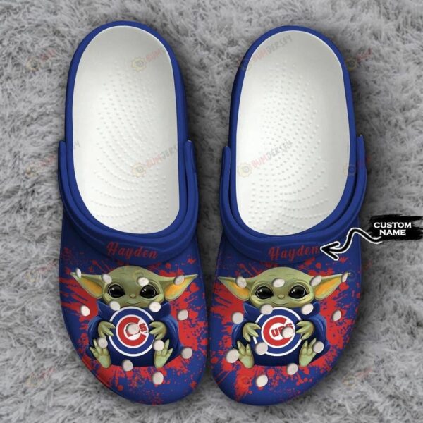 Chicago Cubs Baby Yoda Custom Name Clogs Shoes Classic Clogs Shoes
