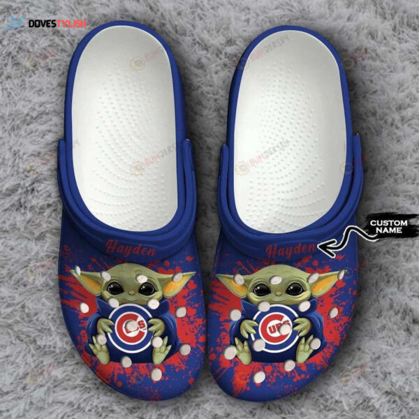 Chicago Cubs Baby Yoda Custom Name Clogs Shoes Classic Clogs Shoes