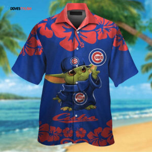 Chicago Cubs Baby Yoda Tropical Aloha Hawaiian Shirt Set - Men Women Kids