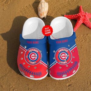 Chicago Cubs Custom Name Clogs Shoes Crocband Clog Comfortable Water Shoes