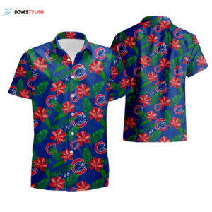 Chicago Cubs Hawaiian Shirt: Summer Tropical Flower Beach Shirt