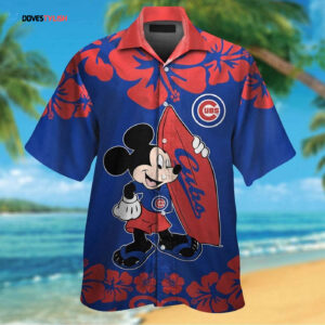 Chicago Cubs Mickey Mouse Tropical Aloha Hawaiian Shirt Set for Men Women Kids