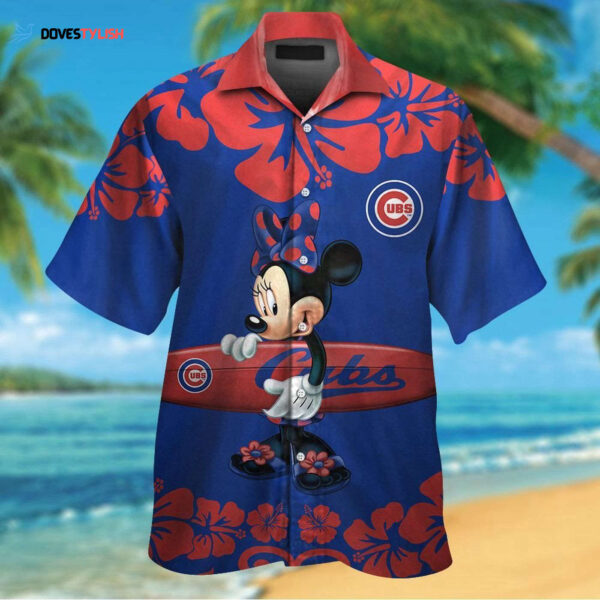 Chicago Cubs Minnie Mouse Hawaiian Shirt Set for Men Women Kids