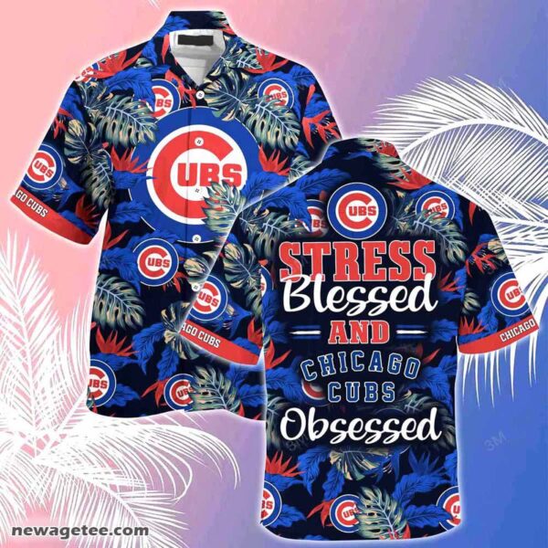 Chicago Cubs MLB Hawaiian Shirt – Stress Blessed Obsessed Summer Beach Style