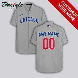 Custom Chicago Cubs Grey Hawaiian Shirt - Personalized MLB Fan Apparel